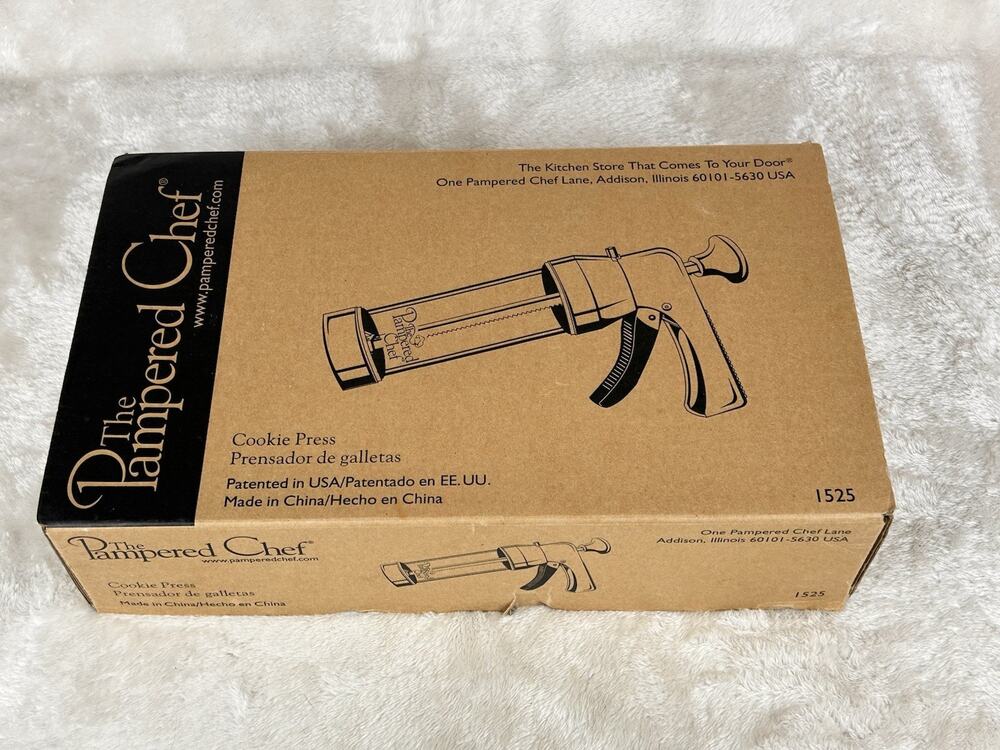 The Pampered Chef #1525 Cookie Press, Original Box - NEW Never Used - Complete